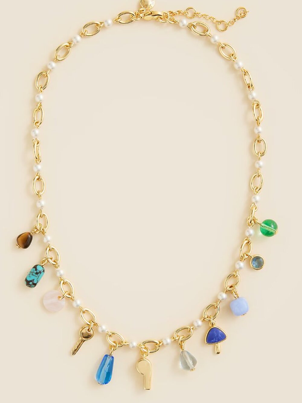 J. Crew Mixed-Material Charm Necklace/NWT